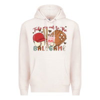 Pale Pink take me out to the ballgame Premium Hoodie - MaliasSmallBusiness