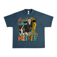 Midnight Navy dont be a salty heifer with sunflowers Urban Heavy Tee - texasbilliewilder