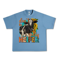 Pebble Blue dont be a salty heifer with sunflowers Urban Heavy Tee - texasbilliewilder