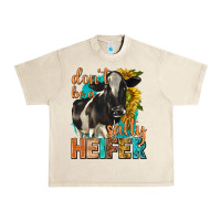 Sandshell dont be a salty heifer with sunflowers Urban Heavy Tee - texasbilliewilder