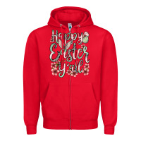 Red Easter Day Happy Easter y'all Zipper Hoodie - OliviaCreatesArt