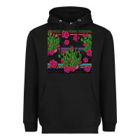 Black mexican rose and cactus seamless pattern Heavyweight Hoodie - BundleAndBundleShop
