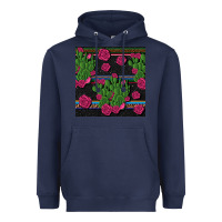 Navy mexican rose and cactus seamless pattern Heavyweight Hoodie - BundleAndBundleShop