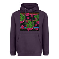 Plum mexican rose and cactus seamless pattern Heavyweight Hoodie - BundleAndBundleShop