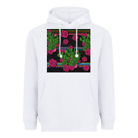 White mexican rose and cactus seamless pattern Heavyweight Hoodie - BundleAndBundleShop