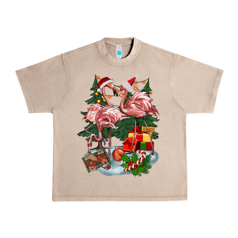 Christmas Flamingo Urban Heavy Tee by BarkalooDesign | Teevron