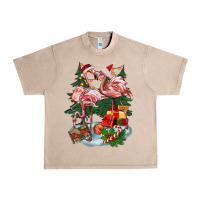 French Oak Christmas flamingo Urban Heavy Tee - BarkalooDesign