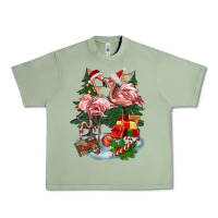 Oil Green Christmas flamingo Urban Heavy Tee - BarkalooDesign