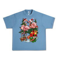 Pebble Blue Christmas flamingo Urban Heavy Tee - BarkalooDesign