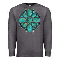 Charcoal Heather turquoise gemstone Premium Sweatshirt - Artiststas