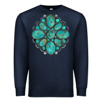 Navy turquoise gemstone Premium Sweatshirt - Artiststas