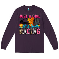 Plum just a girl who loves racing Long Sleeve Tee - Zillion Design Studio
