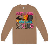 Toasted Coconut just a girl who loves racing Long Sleeve Tee - Zillion Design Studio