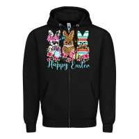 Black Happy Easter western peeps Zipper Hoodie - OliviaCreatesArt