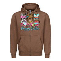 Chestnut Happy Easter western peeps Zipper Hoodie - OliviaCreatesArt
