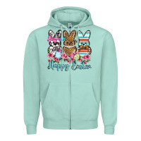 Seafoam Happy Easter western peeps Zipper Hoodie - OliviaCreatesArt
