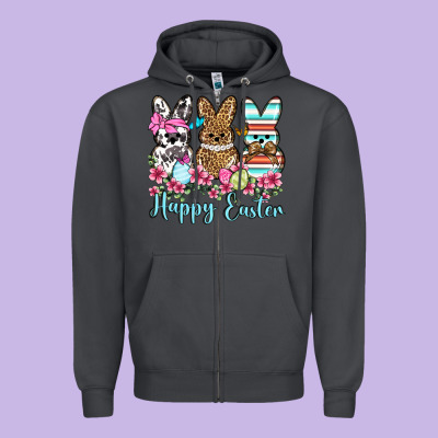 Happy Easter Western Peeps Zipper Hoodie Designed By Oliviacreatesart