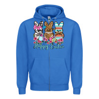 True Royal Happy Easter western peeps Zipper Hoodie - OliviaCreatesArt