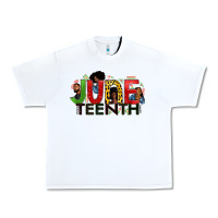 White JUNE TEENTH Urban Heavy Tee - Zillion Design Studio