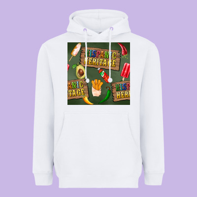Hispanic Heritage Seamless Pattern Heavyweight Hoodie Designed By Bundleandbundleshop