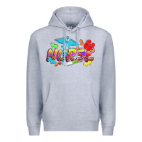 Heather Grey Autism Nurse Premium Hoodie - NancyCooperArtShop