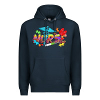 Navy Autism Nurse Premium Hoodie - NancyCooperArtShop