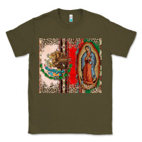 Army Green Virgin Mary Mexican Flag Classic Tee - CTS Tumbler Store