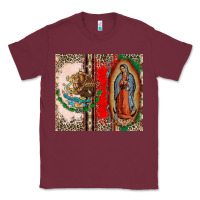 Burgundy Virgin Mary Mexican Flag Classic Tee - CTS Tumbler Store