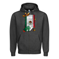 Charcoal Heather mexican indiana Zipper Hoodie - CowhideDigitalArt