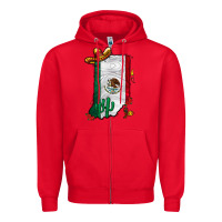 Red mexican indiana Zipper Hoodie - CowhideDigitalArt