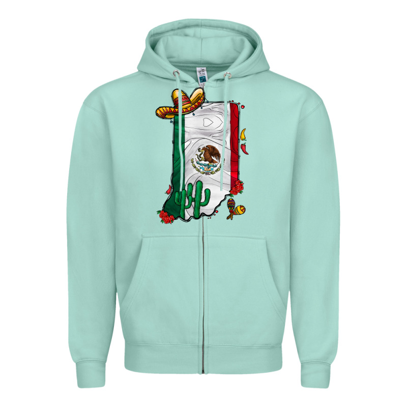 Mexican Indiana Zipper Hoodie by CowhideDigitalArt | Teevron