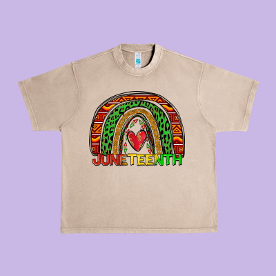 Juneteenth Rainbow Urban Heavy Tee Designed By Zillion Design Studio