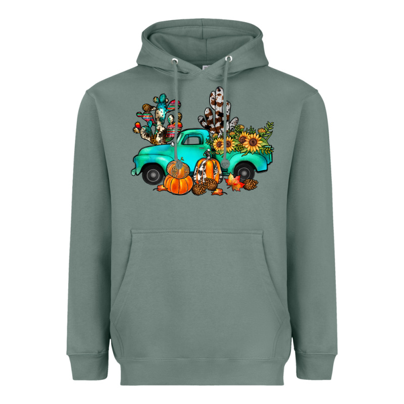 Cactus Pumpkin Truck Fall Heavyweight Hoodie by JahusDesignShop | Teevron