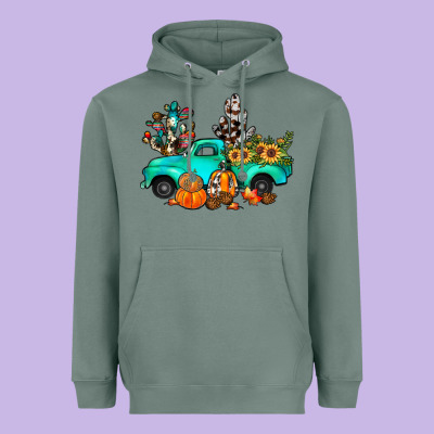 Cactus Pumpkin Truck Fall Heavyweight Hoodie Designed By Jahusdesignshop