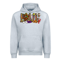 Heather Grey Mardi Gras love dog paw Urban Hoodie - BundleAndBundleShop