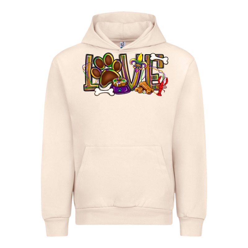Mardi Gras Love Dog Paw Urban Hoodie by BundleAndBundleShop | Teevron