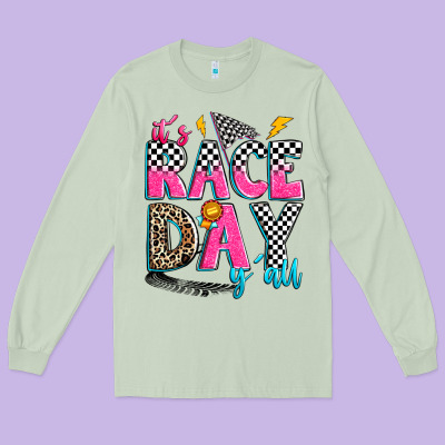 It's Race Day Y'all Long Sleeve Tee Designed By Zillion Design Studio