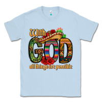 Dusty Blue with god all things are possible Classic Tee - CTS Tumbler Store