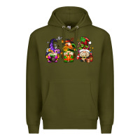 Army Green hallothanksmas gnome Premium Hoodie - AdoDesignShop