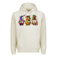 Oatmeal Heather hallothanksmas gnome Premium Hoodie - AdoDesignShop