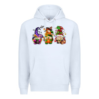 White hallothanksmas gnome Premium Hoodie - AdoDesignShop
