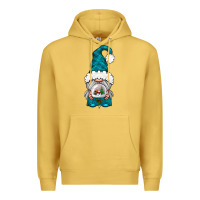 Antique Gold winter gnome with snow globe Premium Hoodie - NancyCooperArtShop