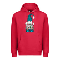 Cardinal winter gnome with snow globe Premium Hoodie - NancyCooperArtShop