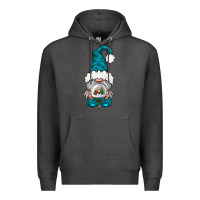 Charcoal Heather winter gnome with snow globe Premium Hoodie - NancyCooperArtShop