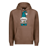Chestnut winter gnome with snow globe Premium Hoodie - NancyCooperArtShop