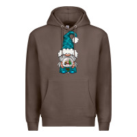 Coffee winter gnome with snow globe Premium Hoodie - NancyCooperArtShop