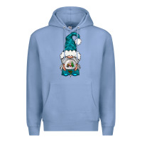 Colony Blue winter gnome with snow globe Premium Hoodie - NancyCooperArtShop