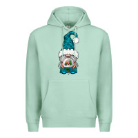 Seafoam winter gnome with snow globe Premium Hoodie - NancyCooperArtShop