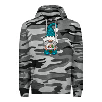 Slate Camo winter gnome with snow globe Premium Hoodie - NancyCooperArtShop