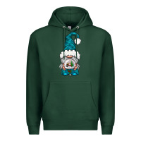 Sports Green winter gnome with snow globe Premium Hoodie - NancyCooperArtShop